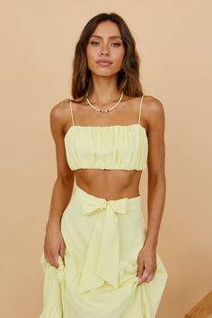 Evolving Heart Crop Top Yellow | Fortunate One Heart Crop Top, Fitted Crop Top, Beaded Prom Dress, Illusion Dress, Workout Crop Top, Runway Trends, Straight Neckline, Tulle Prom Dress, Black Prom Dresses