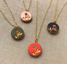 Ceramic Pendant Necklace, Handmade Clay Jewelry, Dried And Pressed Flowers, Polymer Clay Necklace, Porcelain Jewelry, Month Flowers, Cute Clay, Clay Necklace, Ceramic Pendant