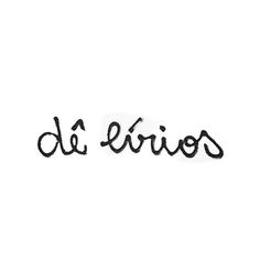 the word de lirios written in black ink on a white background