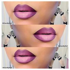 Pretty Lip Art, Makeup Bibir, Purple Ombre