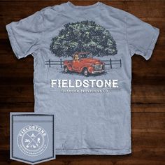 Fieldstone Outdoor Provisions Co. Short Sleeve T-Shirt Printed On Comfort Colors Youth Manufactured And Printed In The Usa. 100% Ringspun Cotton Preshrunk, Soft-Washed, Garment-Dyed Fabric Double-Needle Stitched Sleeves And Bottom Hem Twill Taped Shoulder-To-Shoulder Left Chest Logo (Non Pocket) Blue Short Sleeve T-shirt For Outdoor, Outdoor Blue Cotton T-shirt, Blue Cotton Outdoor T-shirt, Western Outfits Women, Country Shirts, Cowgirl Outfits, Outdoor Clothing, Outdoor Outfit, Western Outfits