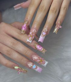 Ratchet Nails, Trending Aesthetic, Summer Sets, Drip Nails, Aesthetic Nails, Girly Acrylic Nails, Pretty Gel Nails, Really Cute Nails, Trending Pins