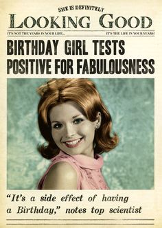 an advertisement for the birthday girl tests positive for fabulousness