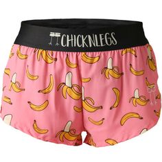 Pink Banana, Go Bananas, Running Shorts Men, Chicken Legs, Crop Top Bra, Compression Leggings, Running Clothes, Pink Shorts, Side Split