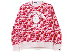 BAPE ABC Camo College Wide Crewneck Pink - FW20 Pink Men, Adidas Yeezy, Birthday Outfit, Trading Cards, Crewneck Sweatshirt, Camo, Abc, Crew Neck Sweatshirt, Street Wear