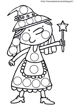 coloriage sorciere à gommette Thema Halloween, Salamanders, Pretty Halloween, Halloween Pins, Halloween Embroidery, Halloween 2, Halloween Crafts For Kids