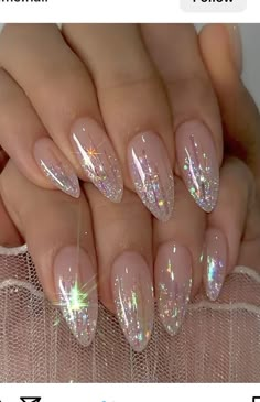 Acrylic Nail Designs Bridal, Sparkling Nails Design, Rhinestone Nails Ideas, Nail Wedding Designs, Sparkle Wedding Nails, Bridal Nails Ideas, Glam Nails Designs, New Trendy Nails