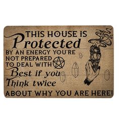 Ohaprints-Doormat-Outdoor-Indoor-Witch-This-House-Is-Protected-By-An-Energy-You'Re-Not-Prepared-Rubber-Door-Mat-1771-18'' x 30'' Front Porch Rugs, Wine Door Mat, Porch Rugs, Baby Shower Gifts Ideas, Energy Aura, Porch Rug, Indoor Doors, Indoor Door Mats, Funny Doormats