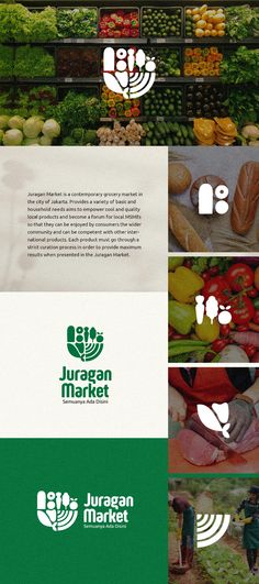 the logo for an urban market is shown in three different colors and font options, including green