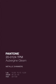 pantone's 2012 - 14pm aubergine clean metallic shimmers