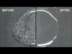 before and after photos of an object that appears to have been made into a liquid