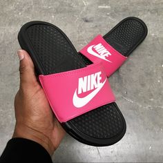 Nike Benassi " Jdi " ( Gs/Ps ) Dynamic Pink / White / Black Gs / Ps Us Size 3y Women's Us Size 10 Condition: Brand New - Without Box *Satisfaction Is 100% Guaranteed* Additional Notes: Guaranteed To Be 100% Authentic Nike Merchandise (Purchased From An Authorized Nike Retailer) Sandal Slide Sandals Color Comfortable Sz3y Size3y Spring Shoes Women, Black And White Sandals, Bday List, Blonde Babies, Nike Sandals, Nike Benassi, Girl Sandals, Nike Slides, Athletic Sandals