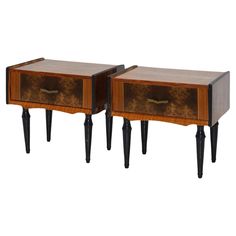 pair of bedside tables with drawers in the style of louis ii