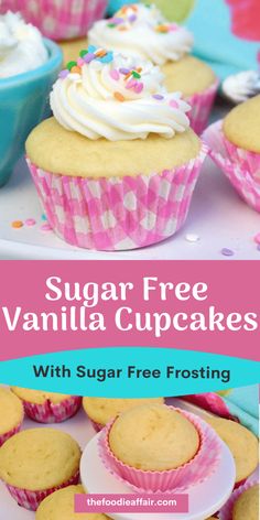 sugar free vanilla cupcakes with sugar free frosting