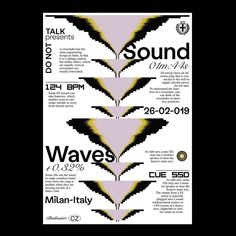 an advertisement for the sound on air show, with text in black and yellow colors