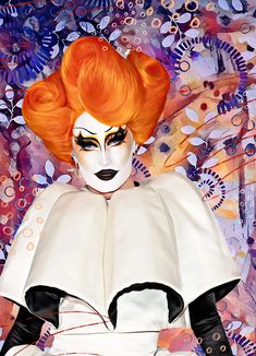 This fine art print features drag and makeup artist, Gottmik. Challenging the definition of modern drag, Gottmik competed on season 13 of Drag Race and wowed everyone with glamorous costumes and insane make up artistry.   This print features scans of the artists original painted artworks, combined with digitally created portraits and painted overlays.  The combination of approaches  results in a vibrant and truly unique pop art image. Pop Philosophy offers unique and affordable art without compr Clown Drag Makeup, Gottmik Drag, Raven Drag, Drag Looks, Images Pop Art, Drag Queen Outfits, Drag Make-up, Modern Portrait, Drag Queen Makeup