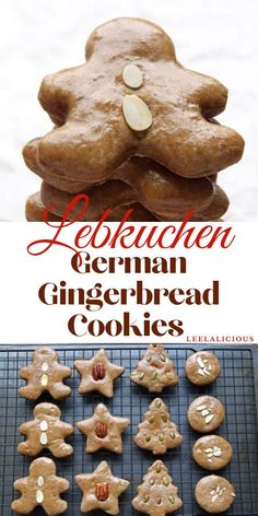 the recipe for german gingerbread cookies is shown