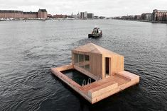 floating architecture by MAST: sauna, villa & climbing wall Floating Sauna, Russian Banya, Bouldering Wall, Small Cabins, Climbing Wall, Houseboat