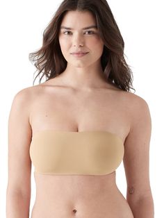 PRICES MAY VARY. Convertible bandeau silhouette Made from our smooth, barely-there True Body microfiber—the softest fabric in our collection Wire-free style pulls over with ease. Removable pads included Invisible under clothes with no elastic or bulky seams XS: 30C, D; 32A, B S: 32C, D; 34A, B M: 34C, D; 36A, B L: 36C, D; 38A, B XL: 38C, D; 40A, B Light Exercise, Bra Size Charts, Convertible Bra, Bandeau Bra, Lounge Lingerie, Strapless Tops, Everyday Bra, Bra Straps, Strapless Bra