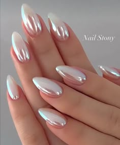 Chrome Nails 2024 Trends, Shiny Nails Designs, Pink Nail Art, Nails Polish, Pretty Acrylic Nails, Fancy Nails