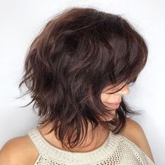 Shag Bob Haircut For Thick Hair Shag Bob Haircut, Haircuts For Thick Hair, Wavy Bob Hairstyles, Long Bob Haircuts, Short Hairstyles For Thick Hair