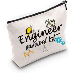 "Engineer Engineering Gift Engineering Student Gift Graduation Gift Future Engineer Makeup Bag Retired Retirement Gift Engineer survival kit Cosmetic" Color: Beige. Kindergarten Survival Kit, Engineer Graduation, Future Engineer, Emt Gift, Kindergarten Teacher Gifts, Principal Gifts, Medical Technician, Kindergarten Gifts, Engineering Gifts