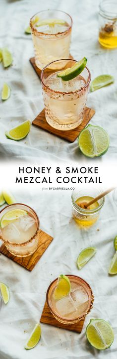 Smoked Cocktails, Honey Simple Syrup, Mezcal Cocktails, Tequila Drinks, Boozy Drinks, Tequila Cocktails, Alcohol Drink Recipes, Drinks Alcohol Recipes, Alcohol Recipes