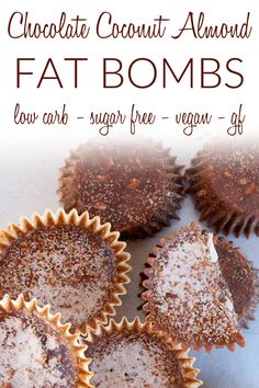 Chocolate Coconut Almond Fat Bombs (vegan, gluten free, low carb, sugar free) - These chocolate keto fat bombs are a great way to add coconut oil into your diet! They are perfect for a ketogenic diet and are really easy to make.#ketovegan #veganketo