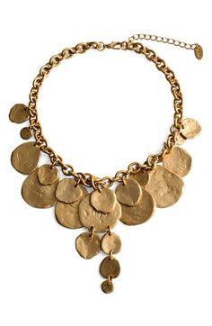 Add a striking touch to lots of looks with a cascading coin necklace that will get asked about. Goldtone plate Imported Gold Necklace Chunky, Big Gold Necklace, Chunky Gold Necklaces, Waterfall Necklace, Rollerball Perfume, Fancy Dress Accessories, Fancy Dress For Kids, Fashion Marketing, Coin Necklace