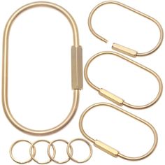 PRICES MAY VARY. 【 Solid Brass 】4 pcs carabiner keychain with key rings are all made of solid brass, 360 degrees mirror polishing, several years of use. They won't fade or rust, and the metal color and simple designs are suitable for both men and women. 【 Stylish & Practical 】 An elegant brass key chain, full of elegant simplicity. The gold metal color and simple designs are suitable for both men and women. You will have 4 U shapes key chains and 4 O-Rings at one time. 【 Anti-Lost Design 】Easily Minimal Keychain, Key Fob Holder, Carabiner Keychain, Keychain Clip, Work Accessories, House Keys, Black Femininity, Key Organizer, Easy Organization