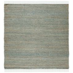 an area rug with blue and grey stripes on the bottom, in front of a white background