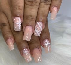 White Tip Acrylic Nails, Holiday Acrylic Nails, Glitter Nails Acrylic, Glittery Nails, White Acrylic Nails, Girly Acrylic Nails, Basic Nails