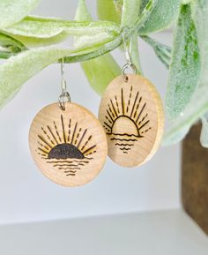 "Wood-burned Circular Sunshine Earrings 1\" Diameter Circular Earring with silver-plated ear wire Sealed with modge-podge" Sunshine Earrings, Glowforge Ideas, Wooden Circle, Wood Burning Crafts, Modge Podge, Pompano Beach, Hand Made Jewelry, Diy Earrings, Wood Burning