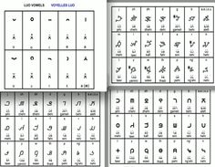 four different types of letters and numbers with the names on them, all in black and white