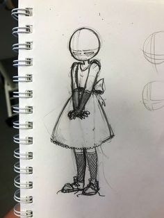 a drawing of a girl in a dress