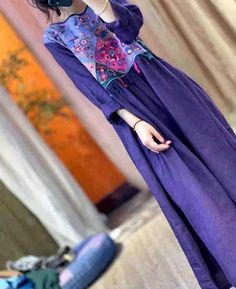 "【Fabric】 linen 【Color】 purple, black, orange 【Size】 Shoulder width 42cm/ 16\" Bust 110cm / 42\" Clothing length 116cm / 45\" Note: the effect of each monitor is different, there will inevitably be color difference, please pay attention to the buyer. Washing & Care instructions: -Hand wash or gently machine washable do not tumble dry -Gentle wash cycle (40oC) -If you feel like ironing (although should not be necessary) , do it with steam or while the dress is still slightly wet -Do not bleach If Bohemian Purple Maxi Dress For Fall, Purple Bohemian Maxi Dress For Fall, Bohemian Long Sleeve Dress In Natural Fiber, Blue Bohemian Linen Long Sleeve Dress, Blue Bohemian Long Sleeve Linen Dress, Spring Purple Tunic Maxi Dress, Casual Purple Patchwork Dress, Bohemian Purple Cotton Maxi Dress, Traditional Long Sleeve Purple Maxi Dress