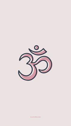 an omen symbol on a pink background