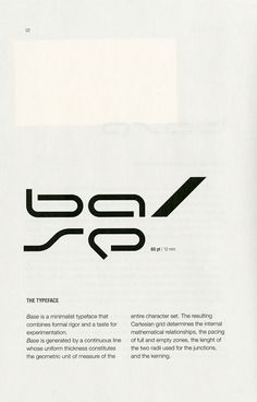 an instruction manual for the typeface