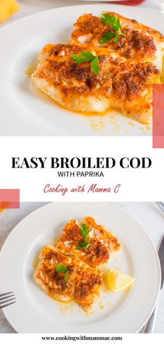 easy broiled food with parmesan cheese and marinara sauce on a white plate