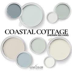 several different shades of white paint with the words coastal cottage