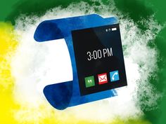 an image of a smart phone with the time displayed on it's display screen