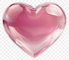 a pink heart shaped glass object on a white background, with no background or text