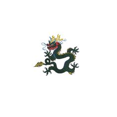 a black and blue dragon on a white background