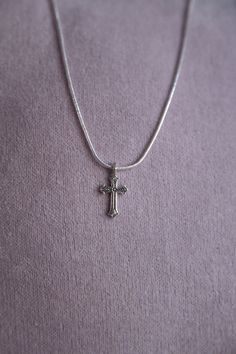 "Gothic cross necklace, snake chain silver plated, cross Tibetan silver. Cool necklace, cool goth necklace, cool cross chain. 18\" chain." Silver Necklaces Cross, Cross Silver Necklace, Silver Cross Necklace With Clavicle Chain, Silver Cross Necklace With Box Chain, Metal Cross Necklace With Silver Chain, Silver Cross Necklace With Adjustable Chain, Gothic Silver Necklace, Necklace Cross, Metal Clavicle Chain Charm Necklace With Cross