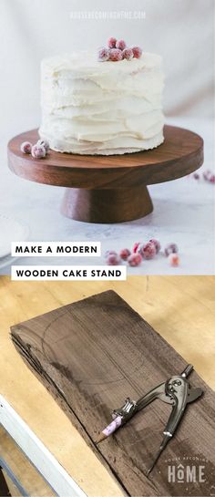 a cake sitting on top of a wooden cutting board