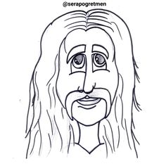 the face of jesus with long hair and beard