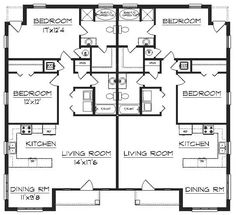 two bedroom apartment floor plan with three separate rooms