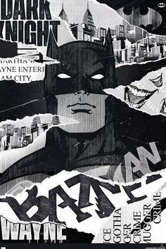 a black and white poster with the words dark knight on it