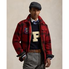 This plaid jacket combines a sporting-inspired silhouette with custom-woven wool cloth and signature skiing patches. Plaid Jacket Outfit, Preppy Menswear, Royalty Style, Black Ivy, Manly Things, Worker Jacket