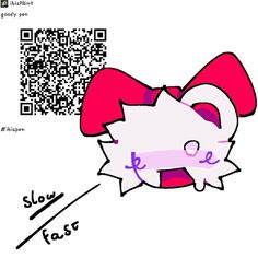 an image of a hello kitty cartoon with qr code